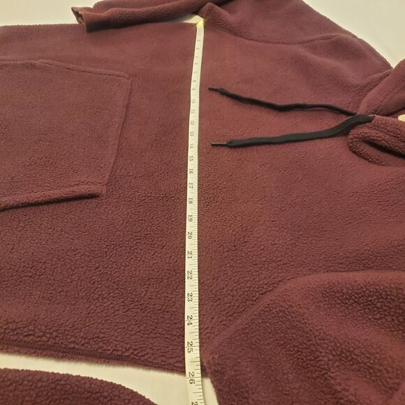 Outerknown Outlook Pullover Fleece Hoodie Sweatshirt Maroon Red Fuzzy Hooded XL - Picture 5 of 8